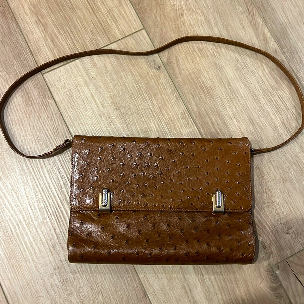 Mauri Vintage Brown Ostrich Leather Purse